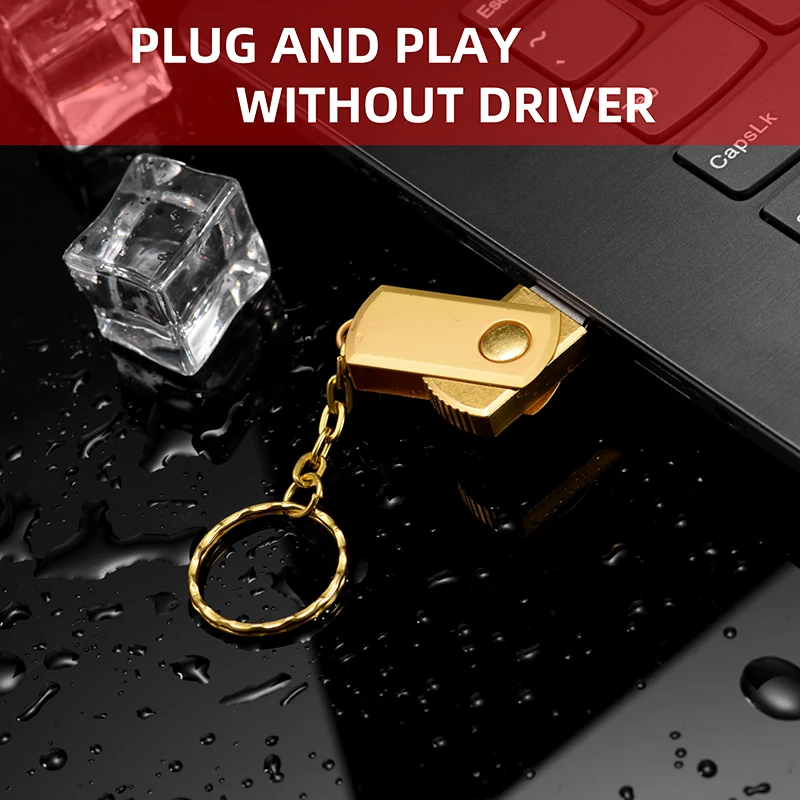 Metal 2.0 Usb Flash Drive 64Gb Ruotabile 360 ° Pen Drives 32Gb Logo Personalizzato Gratuito Memory Stick 16Gb Regali Portachiavi U Disk 8Gb 4Gb