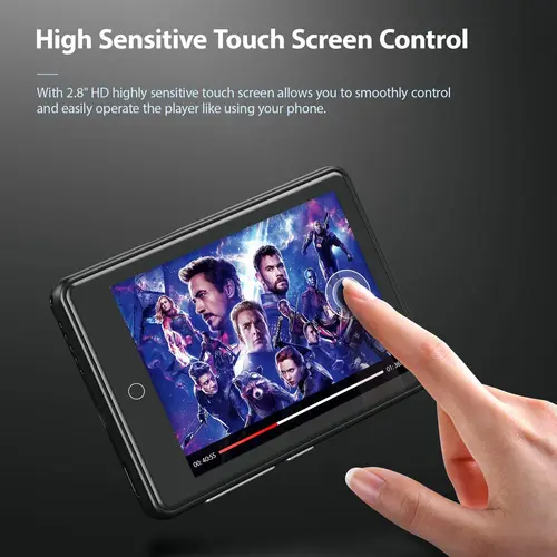 RUIZU 메탈 블루투스 5.0 MP3 음악 플레이어 M7, 내장 스피커, 2.8 인치 풀 터치 스크린, HIFI 워크맨, FM 전자책 보수계 포함 4