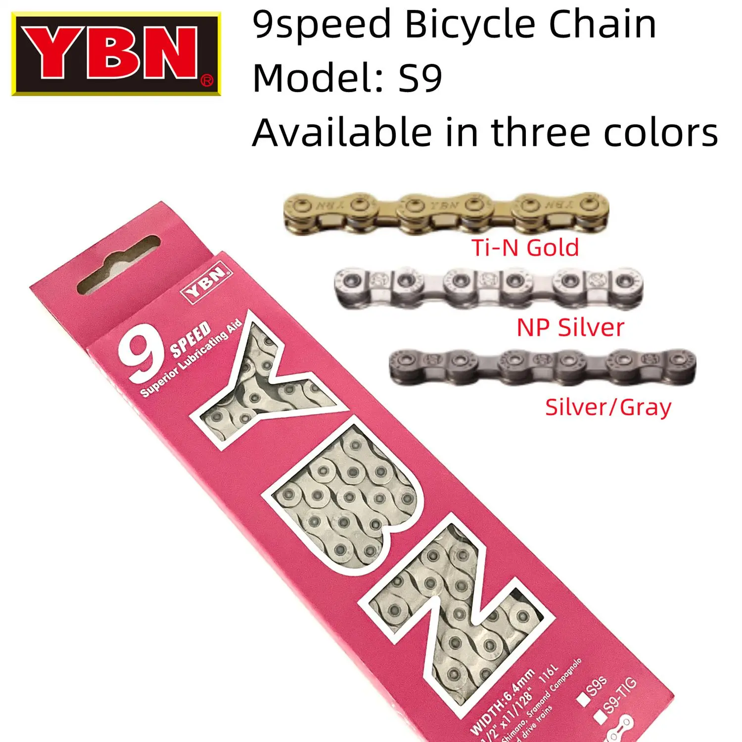 Ybn 9 Speed Chain 116L Adatto Per Shimano Per Sram Per Sistema Campagnolo Mtb Catena Per Bici Da Strada Accessori Per Biciclette Parti Per Bici