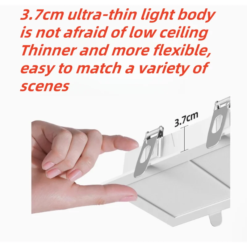 Ultra-thin embedded spotlights led anti-glare single and double-headed square downlights for home living rooms