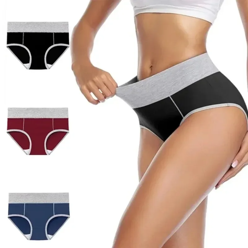 

Panties Women Large Size Underwear Mid Waist Fat Plus Fat Thickened Cotton Lifting Waist Closing Triangle Pants Underwear Women