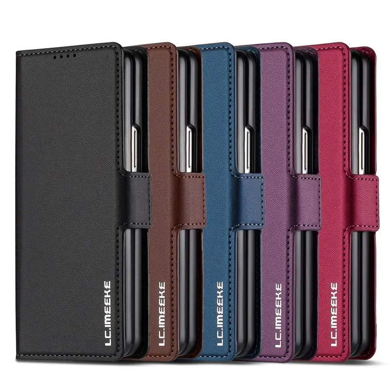 Étui de téléphone en cuir à rabat magnétique pour Samsung Galaxy Z Fold 7 6 5 4 3 5G Fold6 Fold5 Fold4 portefeuille couverture de carte Etui Coque – Image 6