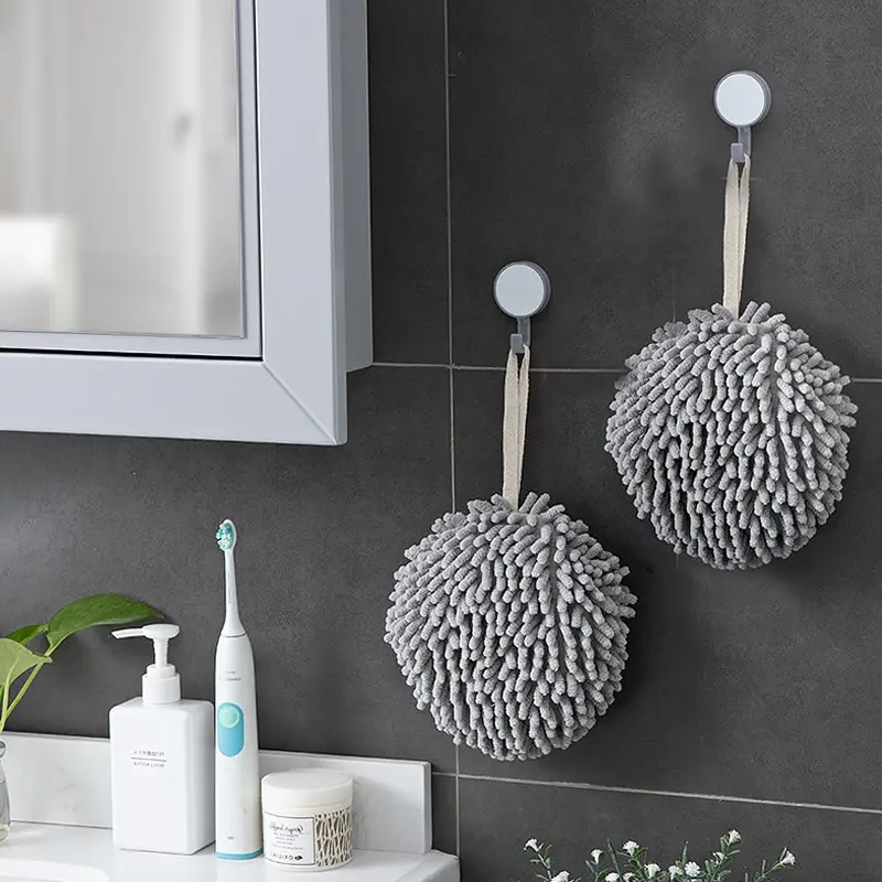 Hand Towels Hanging Chenille Kitchen Bathroom Quick Dry Soft Absorbent Microfiber