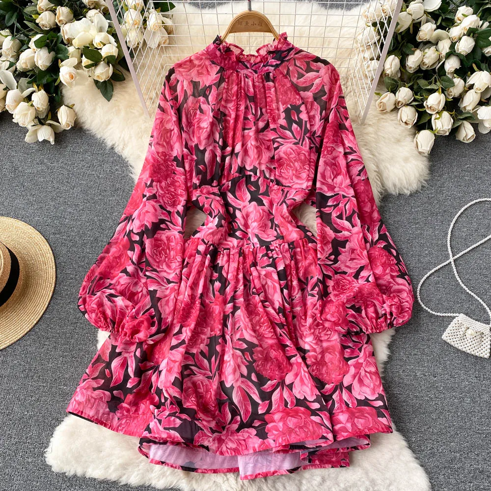 Summer Floral Chiffon Midi Dress