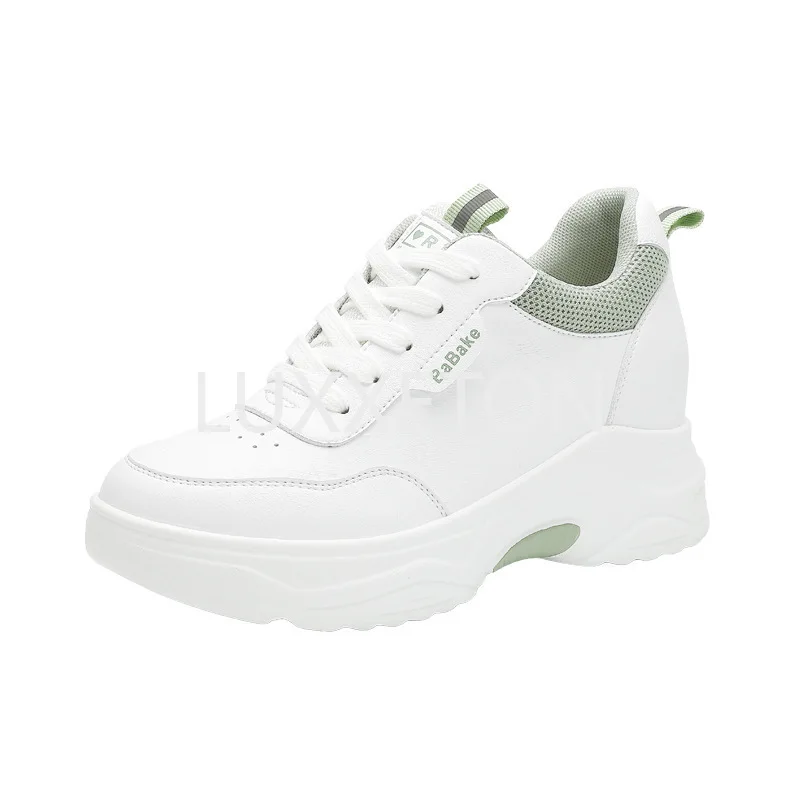 

Spring Autumn Dermis Women's White Shoes Sneaker Thick-Soled Casual Shoes Increased Women's Shoes Casual Small White Shoes Women
