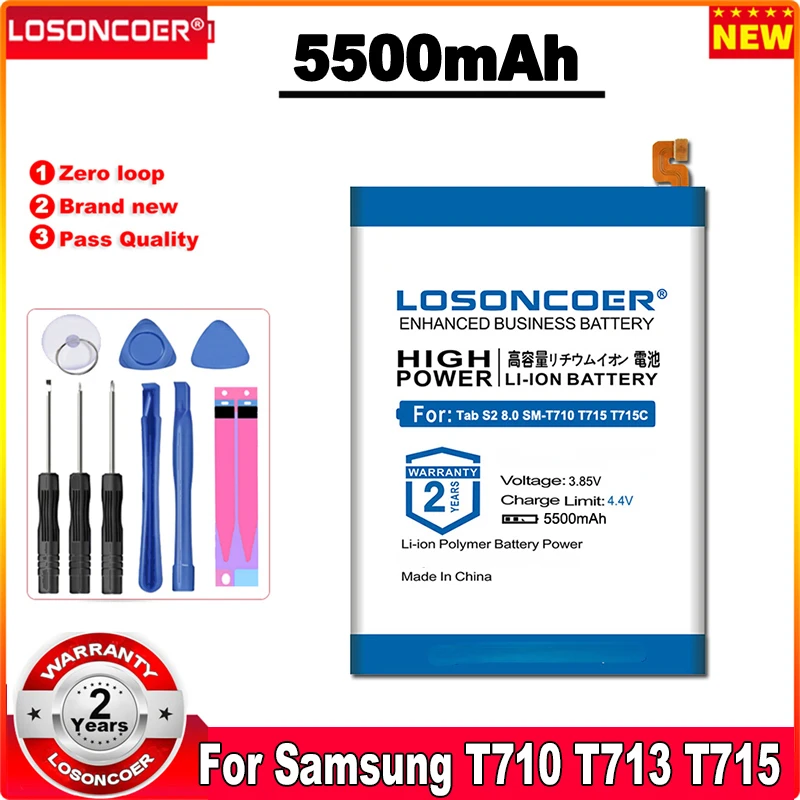 

5500 мАч для Samsung Galaxy Tab S2 8,0 Φ T713 T715 T715C T715Y T719 T719C T719N T715Y T713N SM-T710 EB-BT710ABE аккумулятор