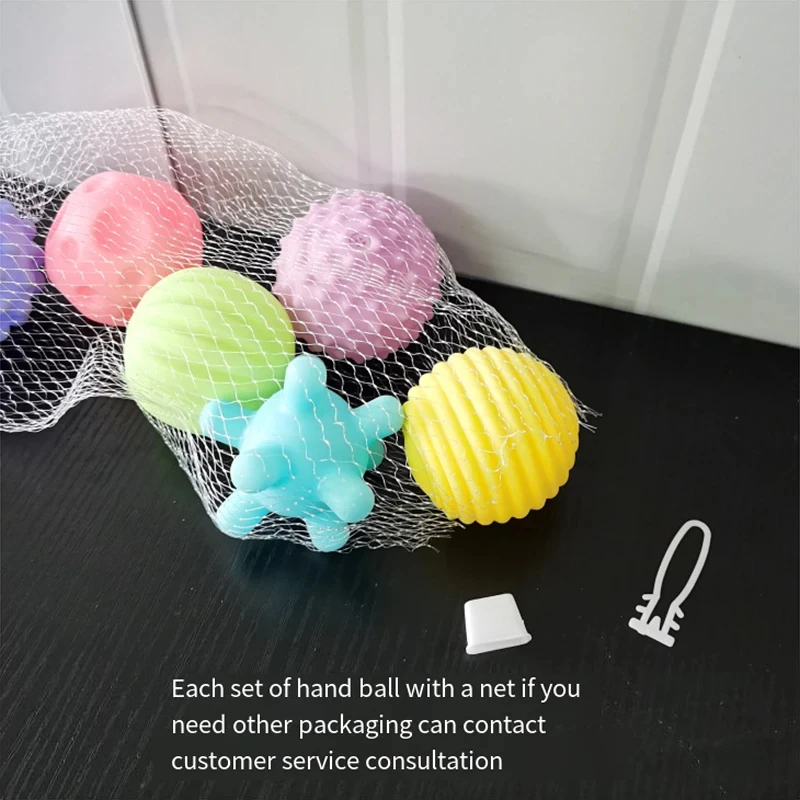 6 Pcs Baby Water Amusement Toys Children Hand Touch Sensory Balls Pool Toys Infant Grip Sound Ball Pinchable And Chewable 3