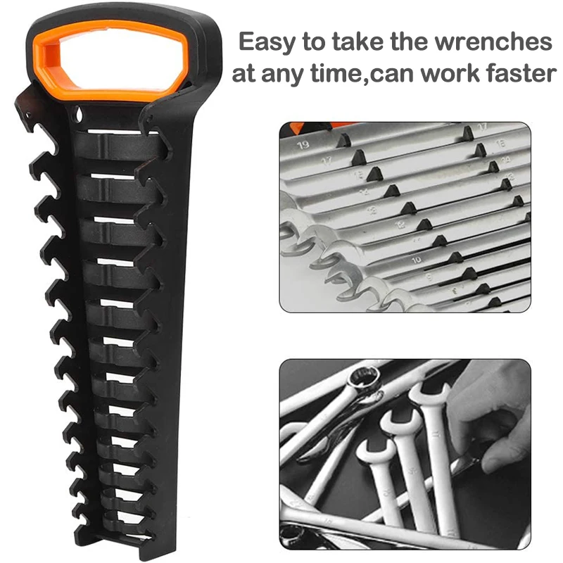 Plastic Wrench Organizer Tray Sockets Storage Tools Rack Sorter Standard Spanner Holders Wrench Holder Storage Organizer