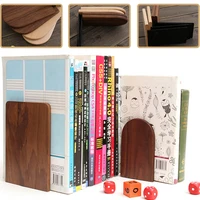 Book Ends Stand Holder Bookends Bookrack Shelf Nature Bamboo Desktop Organizer Office Home 2