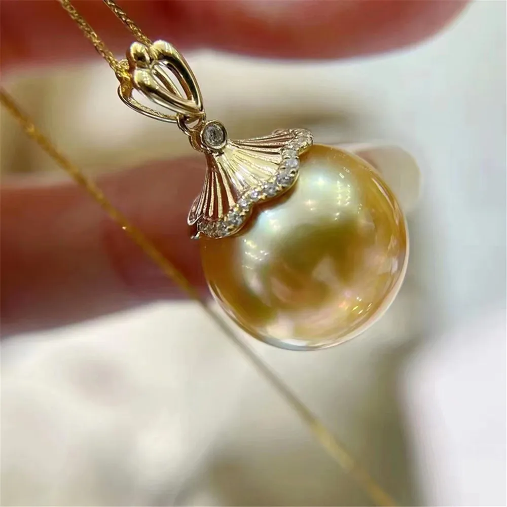 

DIY Pearl Small Accessories S925 Sterling Silver Pendant Empty Holder Gold Silver Necklace Pendant with 10-15mm Beads