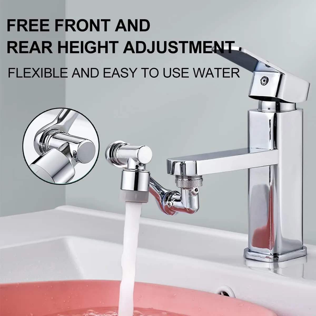 1080&deg; Rotatable Faucet Adapter Sprayer Head Water Tap Nozzle Universal Bathroom Tap Extend Aerator 2 Spray Modes faucet adapter