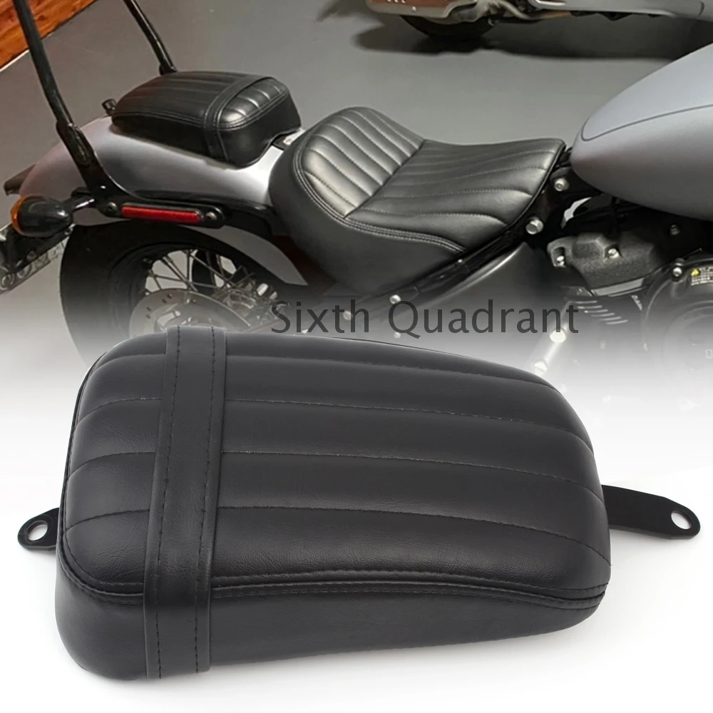 

Motorcycle Motorbike Black Solo Passenger Rear Seat Pillion Cushion PU Leather Fit For Harley Davidson Street Bob 2018 2019 2020