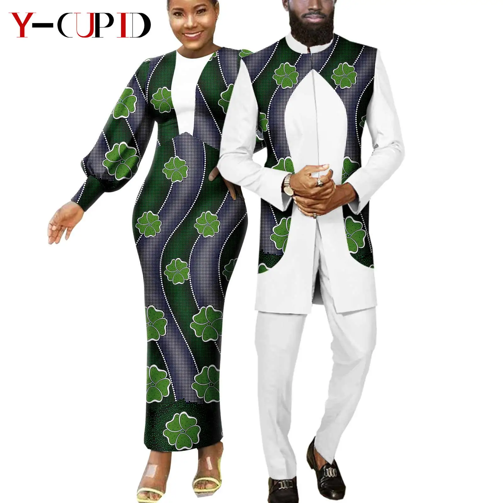 Abiti per coppie africane, abbigliamento maschile africano, abbigliamento femminile africano, Dashiki per uomo e donna, abbigliamento africano, abito da sposa africano - Italia