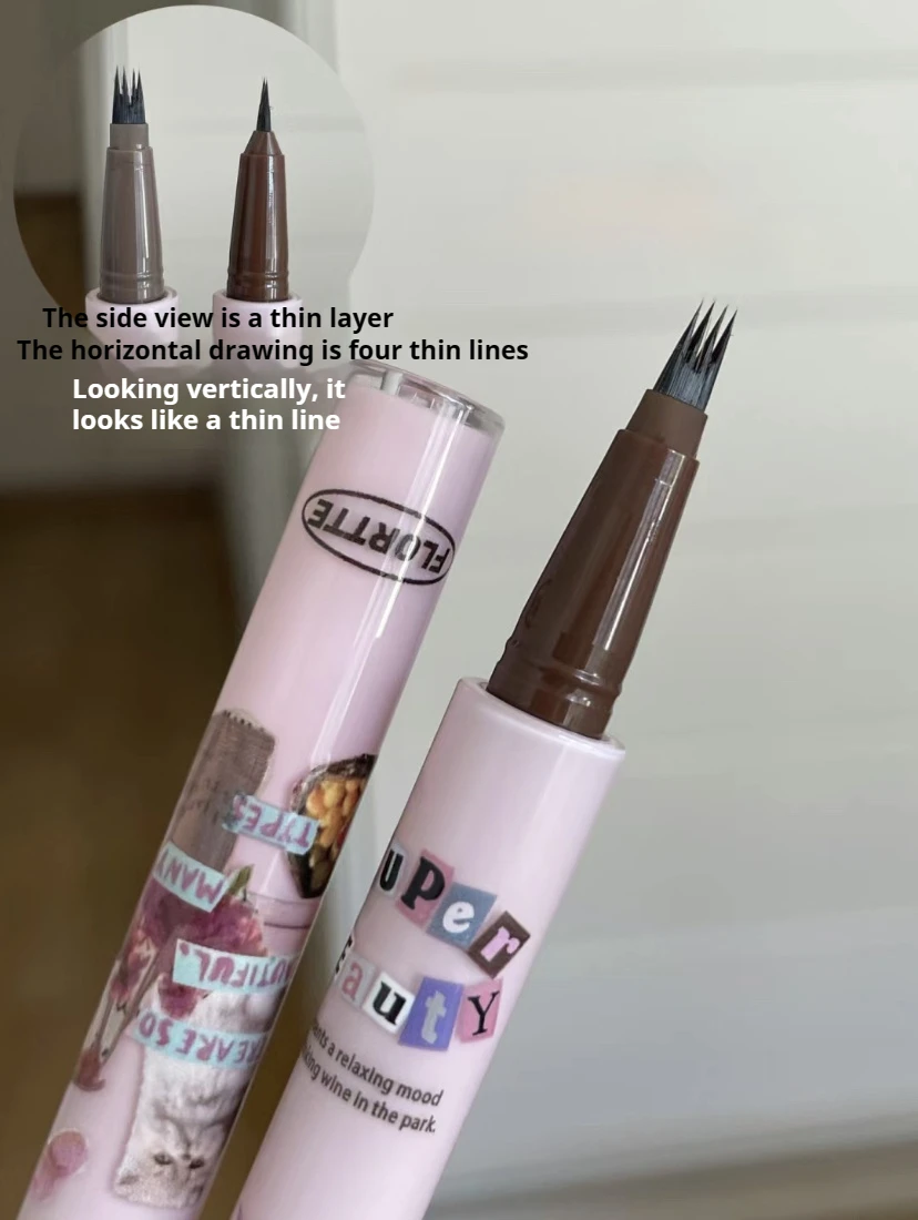 FLORTTE Liquid  Eyebrow Pen Strange Beauty Series Water Eyebrow Pencil Split Durable Waterproof Longlasting Eyeliner 3