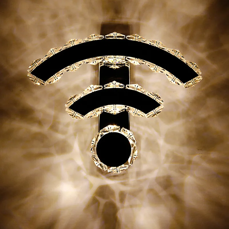 

Dropshipping Led Crystal Wall Lamp Modern Minimalist Bedside Lamp Bedroom Wifi Light Creative Personality Aisle Corridor Lights