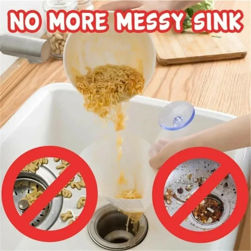 Kitchen Sink Filter Drain Foldable Reusable Suction Sink Colander Strainers Leftovers Food Stopper Sifter