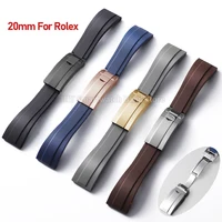 Silicone Waterproof Watch Strap for Rolex for Daytona GMT for Water Ghost Diver Folding Buckle Bracelet Rubber Wrist Band 20mm