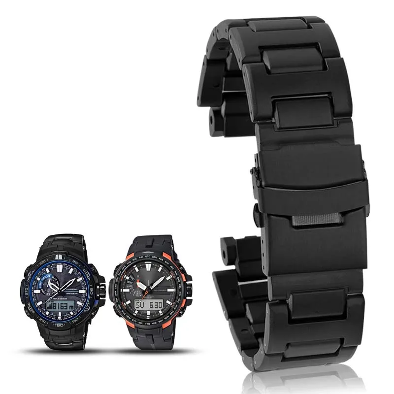 

Пластиковый ремешок для часов Casio PRW-6000/6100/3000/3100, Композитный пластиковый стальной ремешок для часов, черный выпуклый ремешок