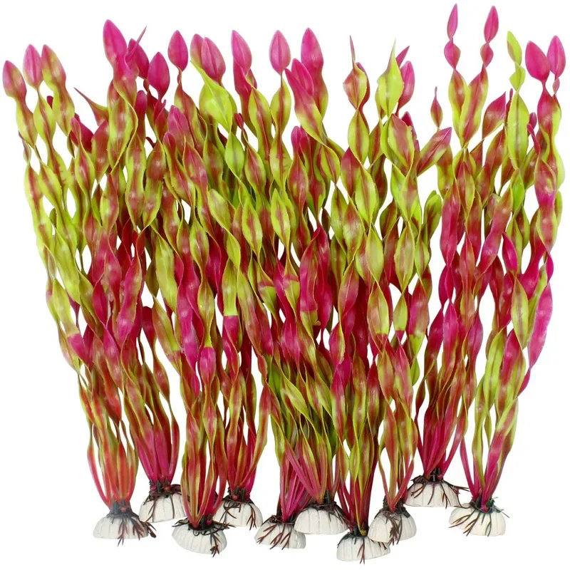 10PCS Fish Aquarium Plants Seaweed Water Plants for Aquarium 12-35cm Plastic Fish Tank Plant Aquarium Decoration
