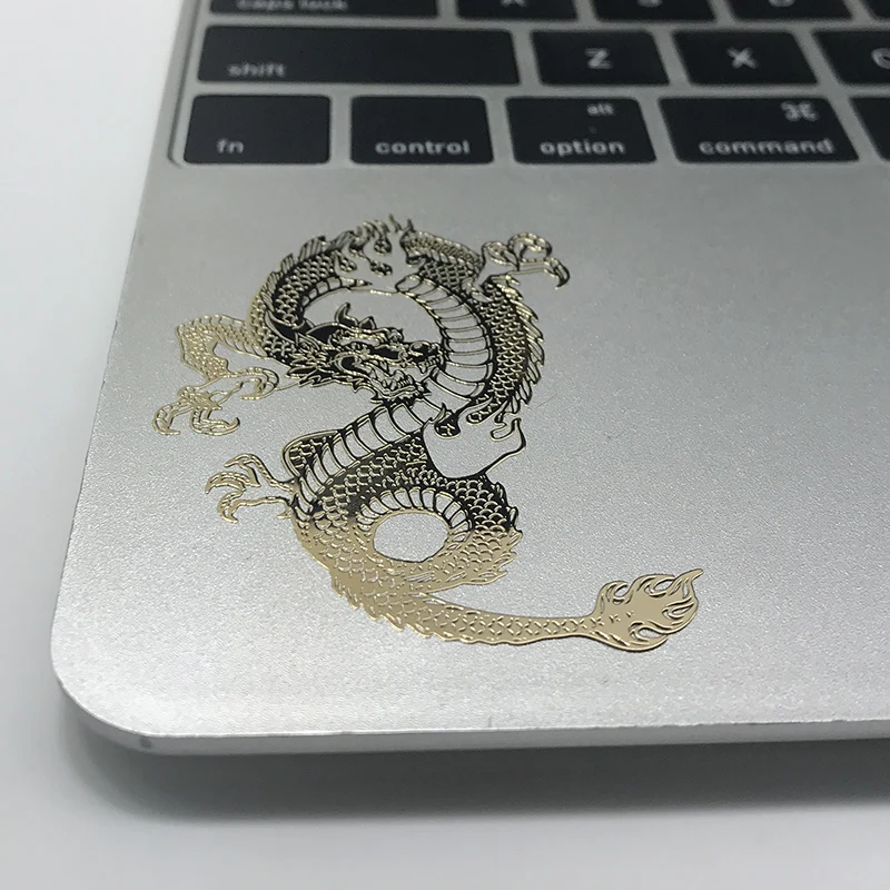 Personality Dragon Tiger Figure Yin And Yang Eight Diagrams Dragon Fight Metal Stickers Mobile Phone Computer Decorative Sticker label stickers
