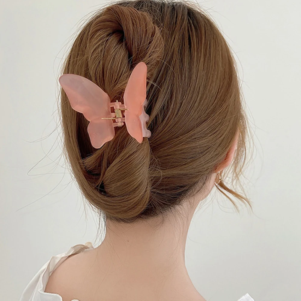 New Fairy Butterfly Hair Claw Candy Color Crab Clip Summer Sweet Princess Shark Clip for Women Girl Hairpin Hair Accessories