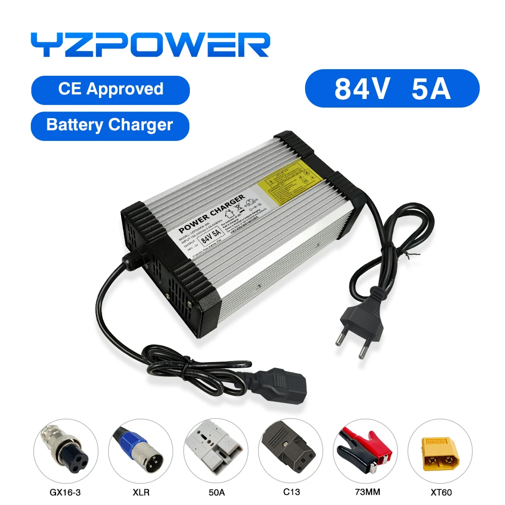 Yzpower 84v 5a Lithium Battery Charger For 72v 20s Lithium Battery