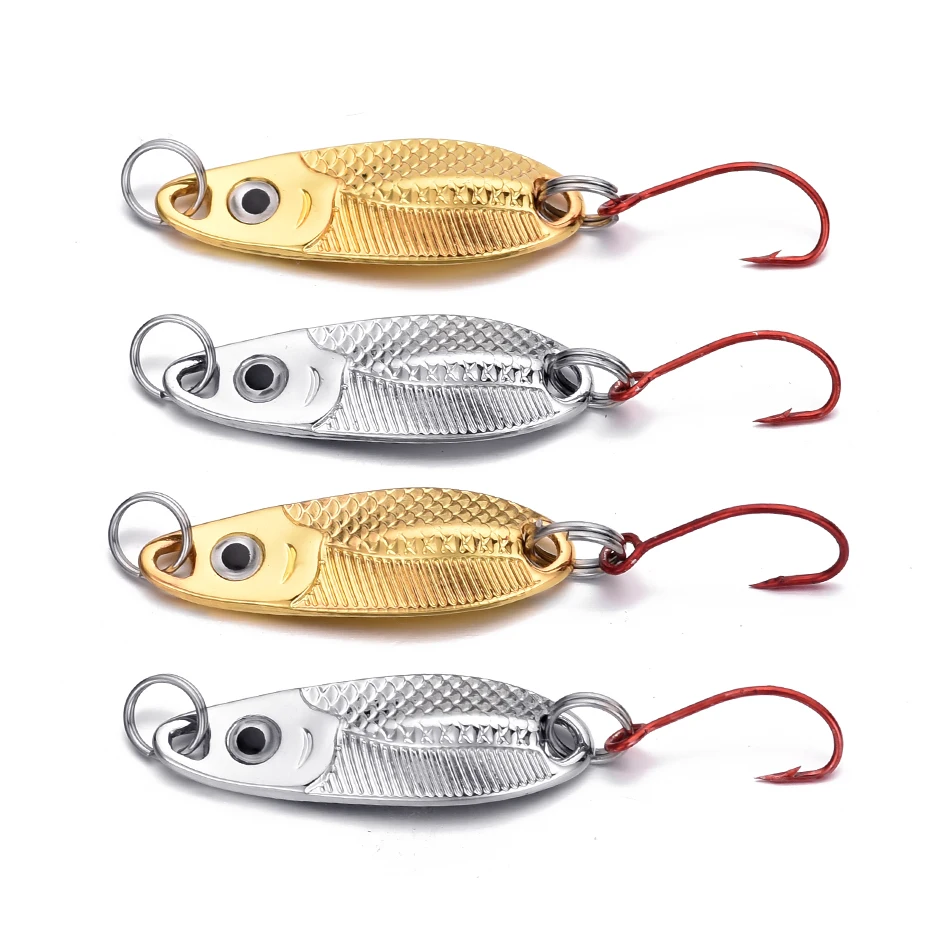 1pcs Mini fishing Lure 1.5g2.5g3.5g spoon metal lures Spinnerbait Minnow small  fish Single Hook jig Stream Trout baits pesca - AliExpress