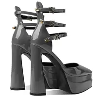 European/american Style Summer Thick Heels High Heels Wrapped Sandals Women's Pointed Belt Buckle Fashionable Women's Shoes - Image 3