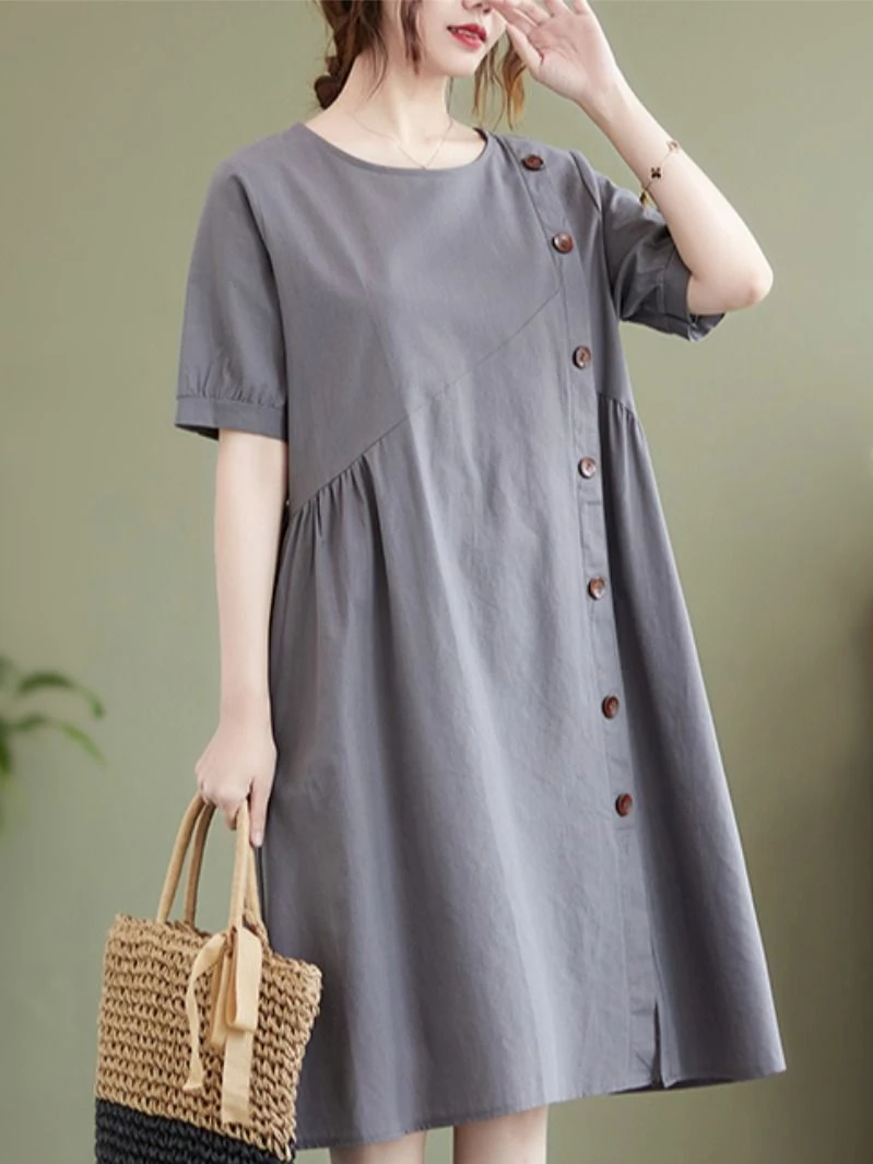 mid length linen dress