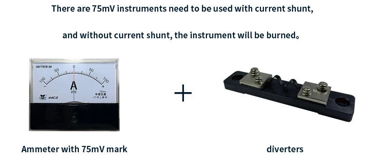 Description Picture 2 of item44c2 DC positive and negative ammeter 10A 20A 30A 50A 75A 100A 150A ± 200A two-way instruments need to be equipped with shunt in