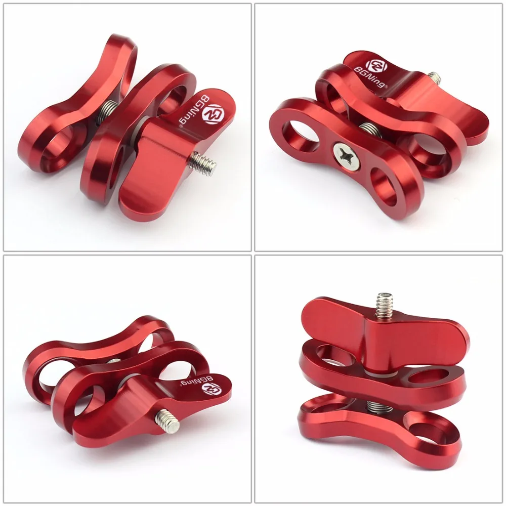 CNC Schmetterling Clip Clamp 2 3 Offene Loch Tauchen Licht Halterung Stativ Anschluss Ball Kopf Mount Adapter für Gopro Sport SLR Kamera – Detail 25