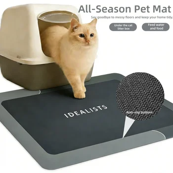 Cat Litter Pad Extra-Large Size, Anti-Slip, Cat Litter Collection Pad, Pet Mat, Soft And Easy To Clean Absorb Water Feeding Pad