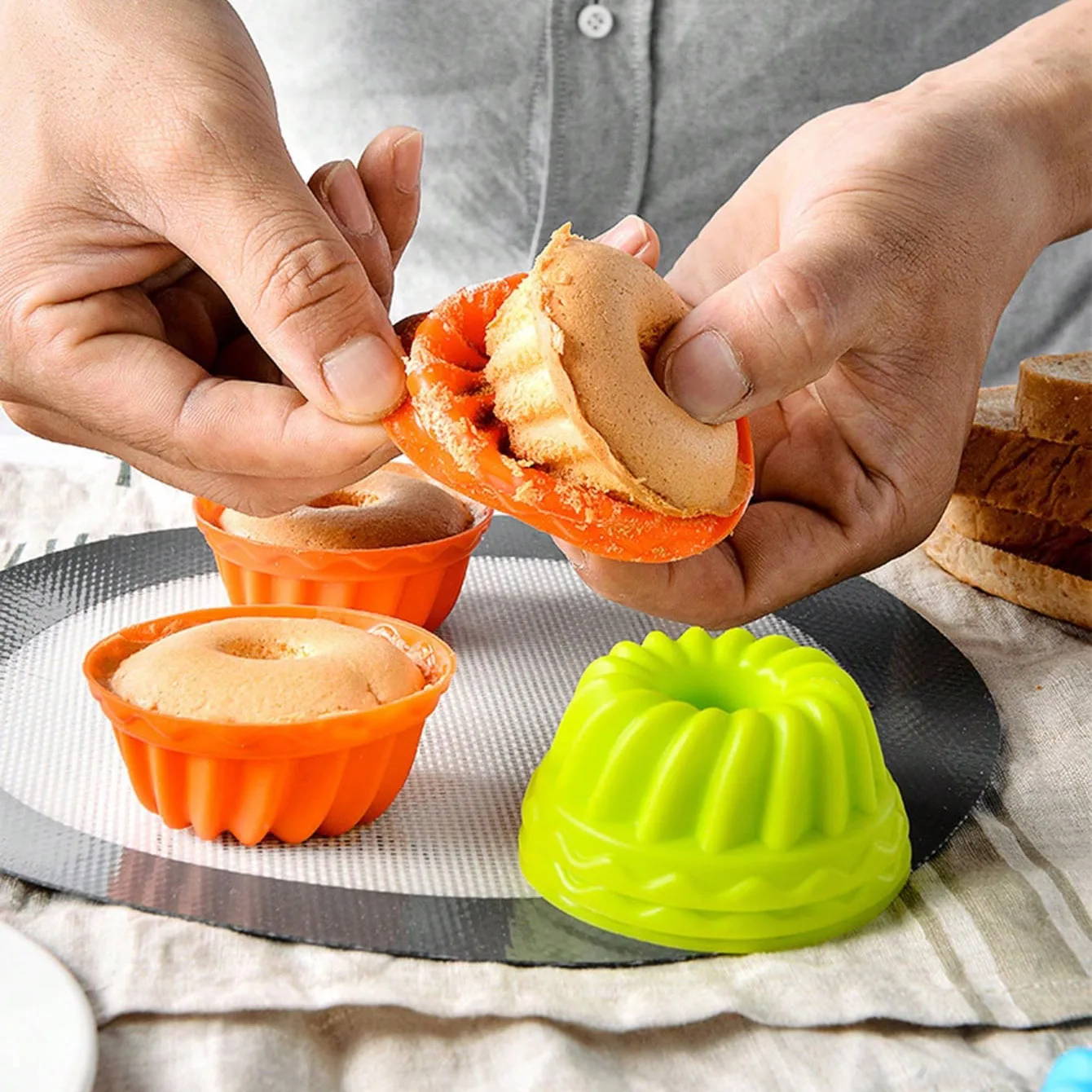 1/3/5pcs-Reusable Silicone Muffin Cups Baking Liners