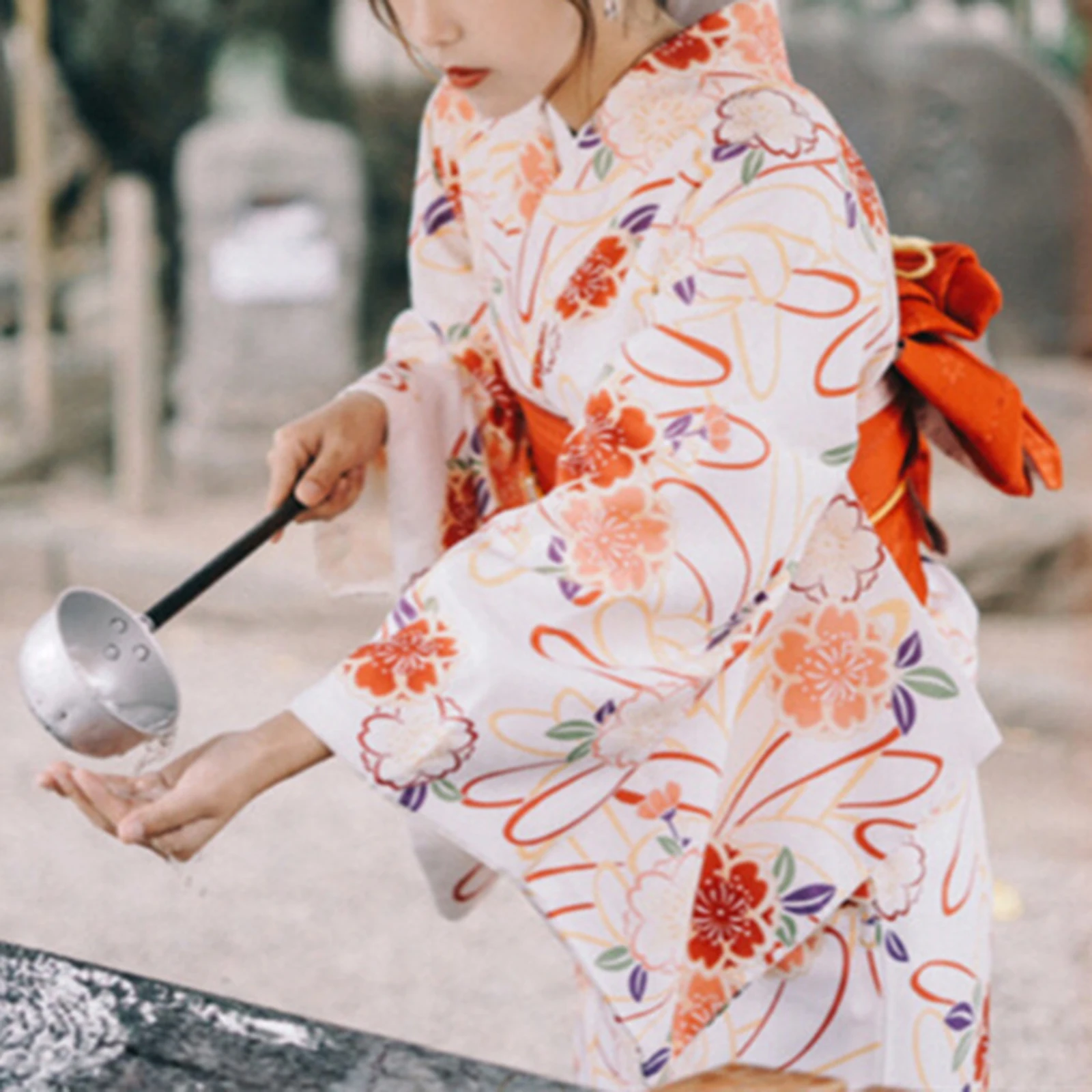Women Japanese Kimono Lightweight Traditional Yukata for Festival Performance