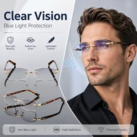 BEGREAT luxe concepteur lunettes de lecture sans monture diamant coupe cadre hommes femmes presbytie Anti-lumière bleue carré lecteur lunettes 2