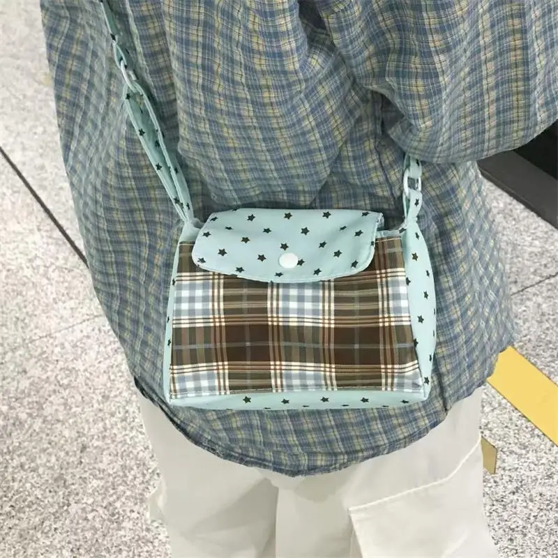 Borsa Tote con Stampa a Pois e Pizzo in Stile Coreano, Borsa a Spalla Y2K Carina, Borsa Casual da Pendolare - immagine 5