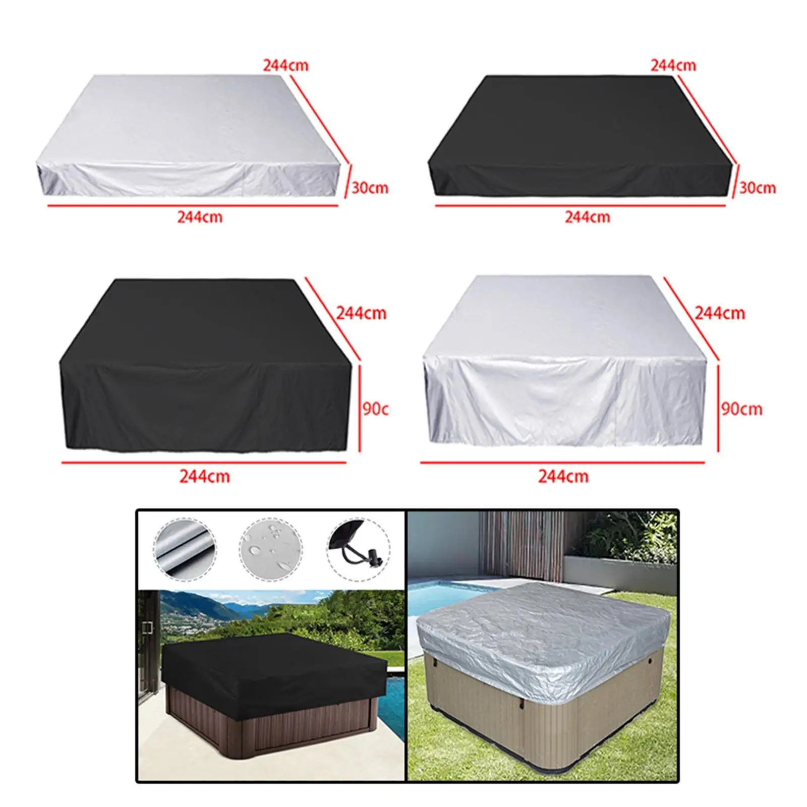 Bathtub Waterproof Cover er SPA Garden Bathroom Supplies Leaves Courtyard Case Accessories