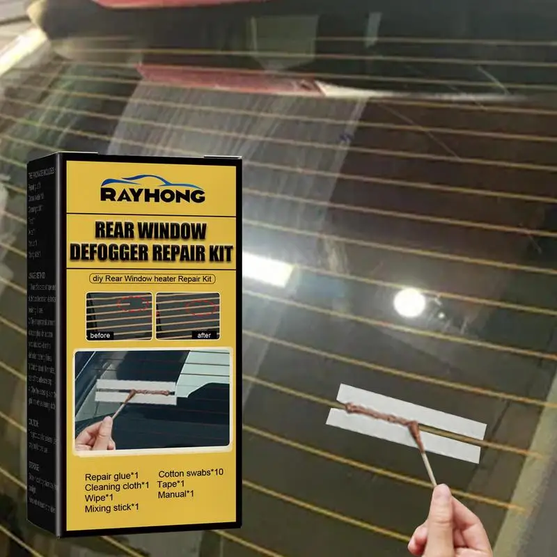 

Car Defroster Repair Kit Rear Window Defogger Grid Line Kit Quick Repair Scratched Broken Window Glass Fix Grid Lines Auto Care