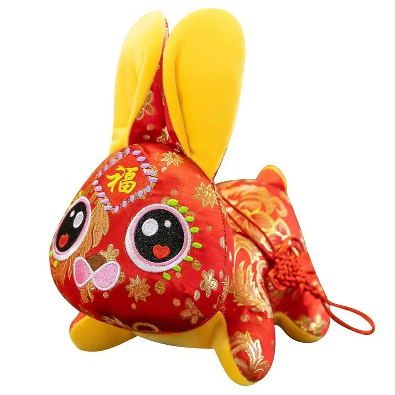 2023 Rabbit Year Mascot Plush Toy Natal Year Auspicious Doll Rabbit Dolls Toy Cartoon Zodiac Rabbit Children Gift Toys jedi survival 3d leaf camouflage clothing bionic jungle bird watching hidden auspicious camouflage clothing