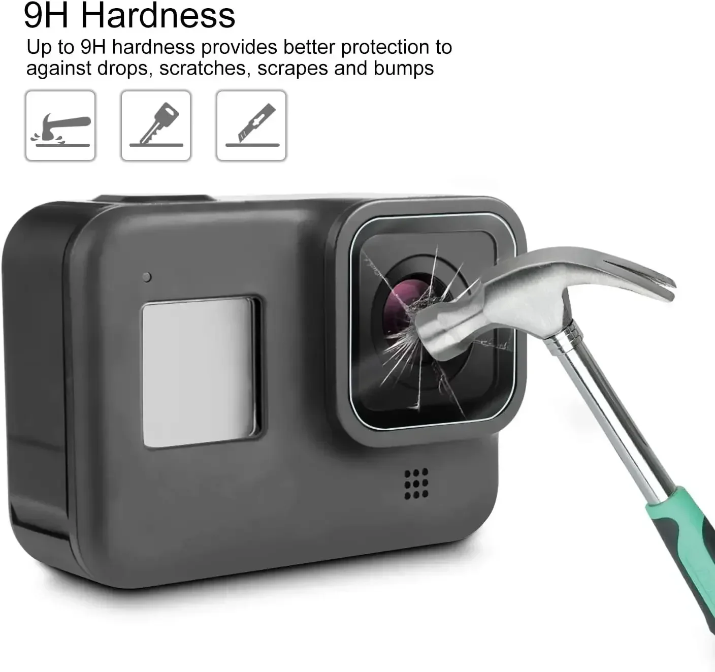 1-6pcs Screen Protector for Gopro Hero 11 10 9 Back Camera Lens Film Anti-scratch Tempered Glass for Go Pro Hero11 Hero 10 9