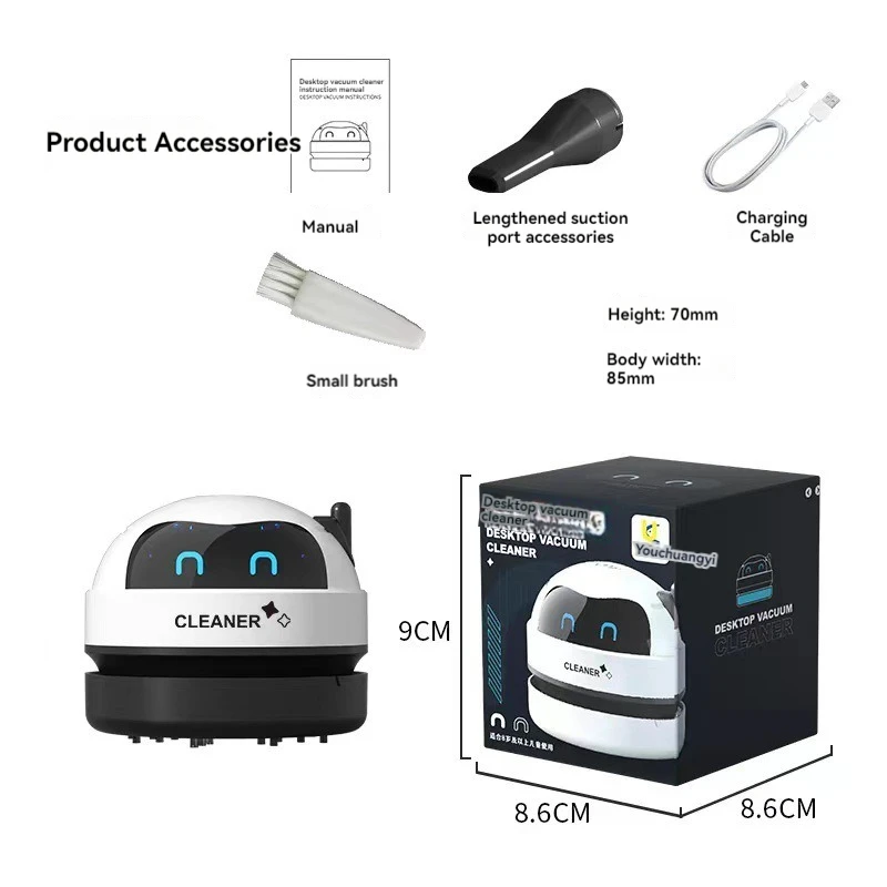 Desktop Vacuum Cleaner Mini Wireless Cleaner Student Stationery Gift Home Portable Rechargeable Desktop Cleaner 6