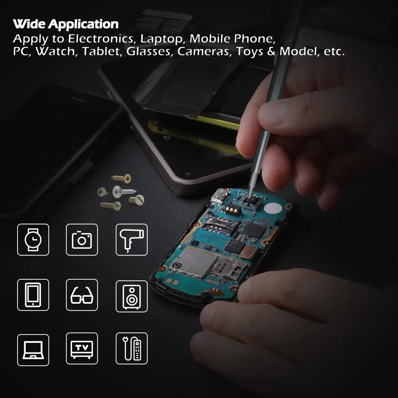 정밀 드라이버 세트 25 in 1 Phillips Torx iPhone PC 시계 카메라 안경 용 육각형 플랫 헤드 마그네틱 스크루 드라이버 헤드