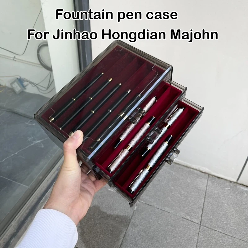 Espositore Multistrato di Lusso per 15 Penne Stilografiche, Organizzatore per Collezionisti, Vetrina per Penne, Forniture Scolastiche e Cancelleria - immagine 4