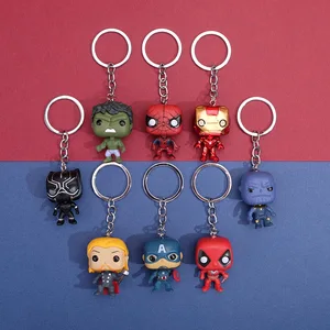 Marvel Legends Avengers Hero Character Keychain Disney Cartoon Hulk Thor Pendant Pendant Gift Keyring Wholesale