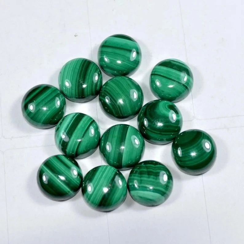 Commercio All'Ingrosso 2 Pz/Lotto Aa Qualità Malachite Bead Cabochon,6Mm 8Mm 10Mm 12Mm 14Mm 15Mm 16Mm Cabochon Di Pietre Preziose Rotonde, Anello Di G