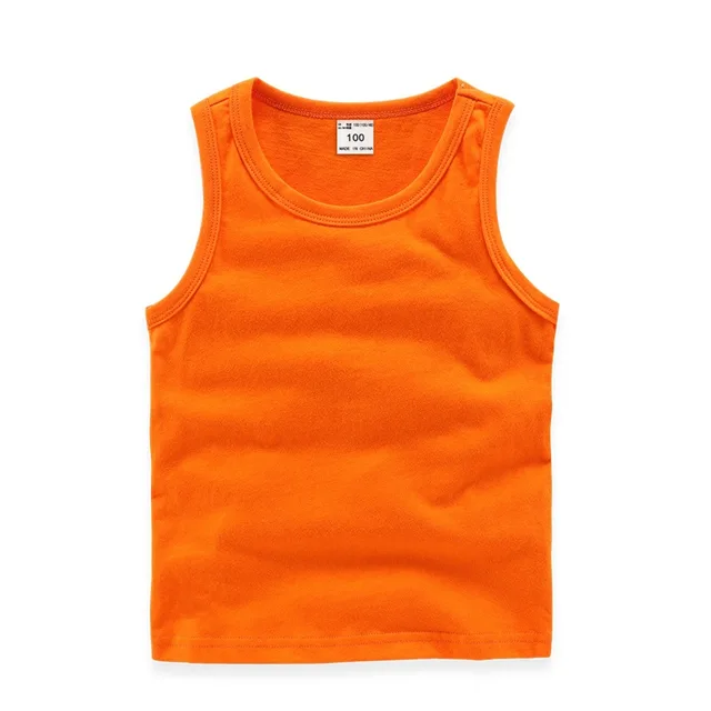 2022 Candy Color Girls Sleeveless Vest Sports Undershirts Kids Singlet Cotton Underwear Summer Children Boy Tops Beach Clothing L
