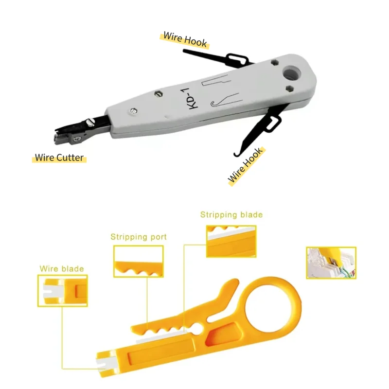 RJ45 Crimping Tool Set All-in-one Network Repair Crimper Multifunctional 8P 6P Tooling Wire Connector Stripper Cutter Cable Tie ethernet crimping tool network crimper network repair tool set
