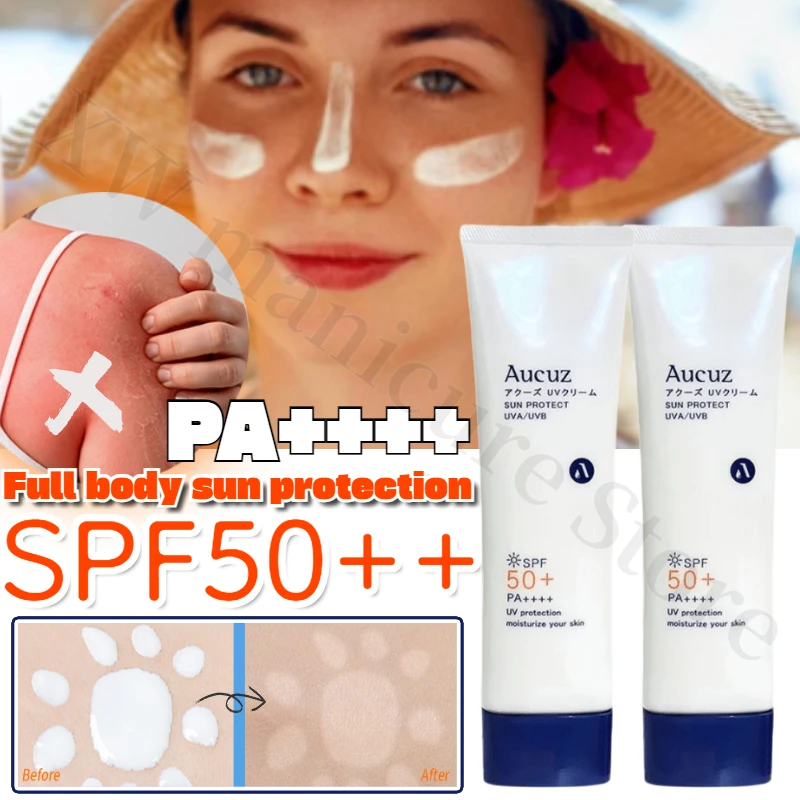 Aucuz Sunscreen for Women's Face Refreshing Isolation Sunscreen for Dry Skin Non-sticky Light SPF 50+  Full Body Sun Protection