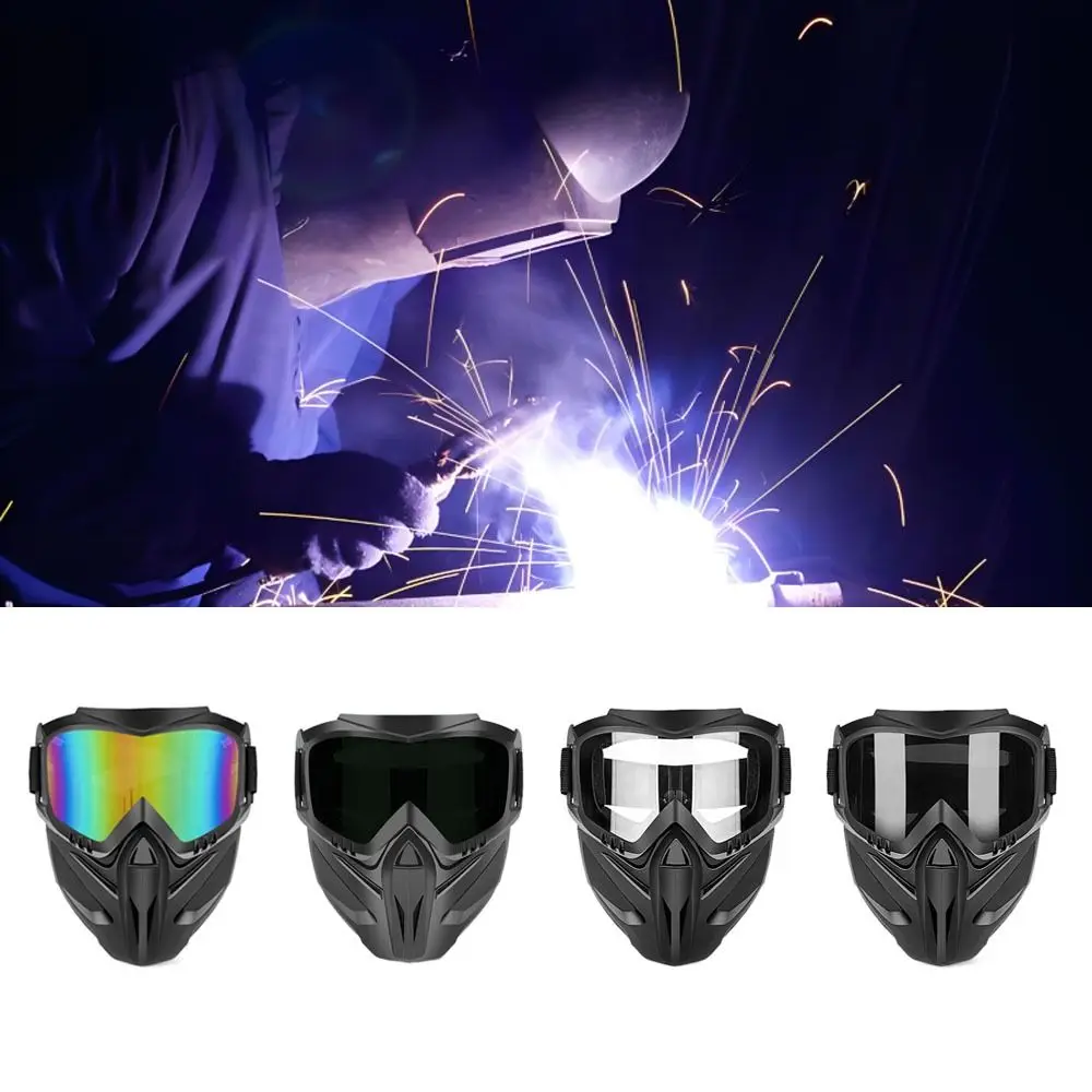 Dust Resistant Auto Darkening Welding Glasses Detachable Impact Resistant Welder Mask Adjustable Band Work Protective Gear