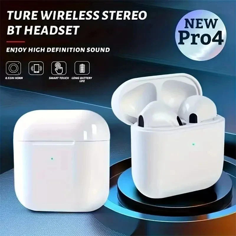 Pro4 TWS Bluetooth Earphone 9D Stereo Wireless Headphone In-Ear HiFi Earbud HandsFree Headset With Microphone For Smartphone 4